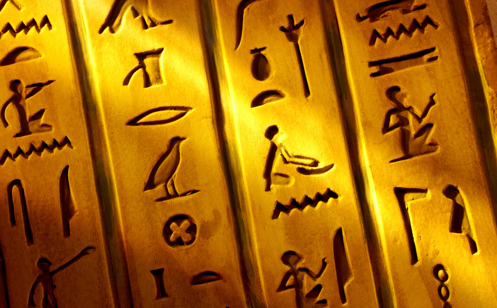 Egyptian hieroglyphs.⁠